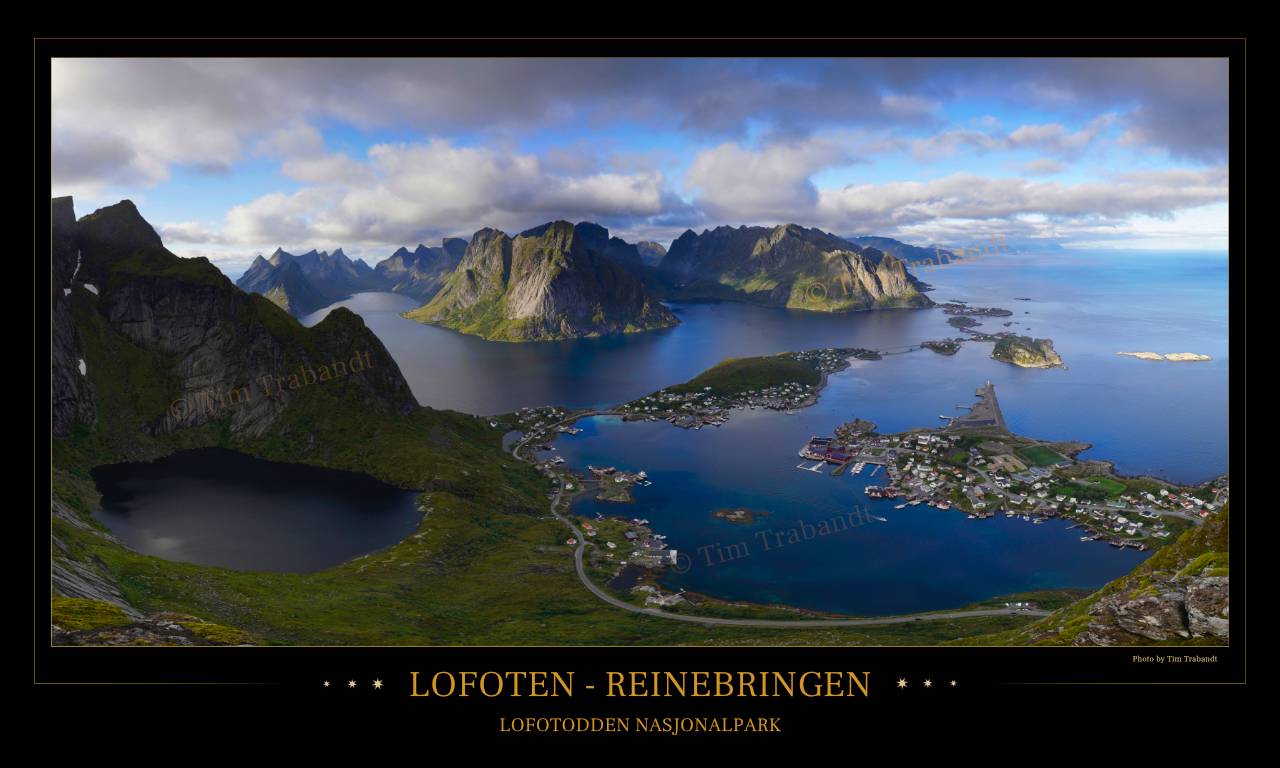 Der Blick vom Reinebringen auf Reine auf den Lofoten