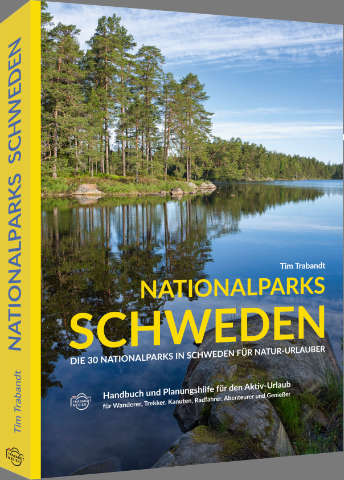 Cover in 3-D Ansicht des Reiseführers "Nationalparks Schweden"